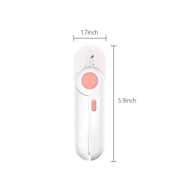 Pet Nail Clippers Set With Led Light And Safety Guard Grinder For Cats & Small Animals Dogs Pink