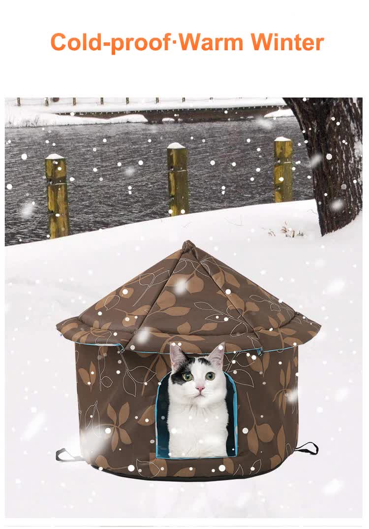 Outdoor Waterproof Cat House Insulated Weatherproof Warm Shelter For Cats Ideal Winter Protectionsize: M 40*41Cm