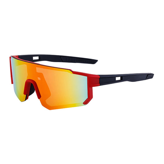 Red And Black Frame Sports Sunglasses With Fire Mirrored Lens | Uv400 Performance Eyewear