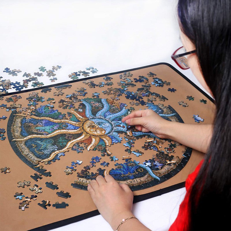 500 Piece Zodiac Circle Jigsaw Puzzle Colorful Astrology Sun And Moon For Adults Kids