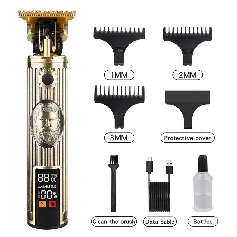Professional Beard Design Hair Trimmer - Digital Display Cordless With Guards And Usb Charging