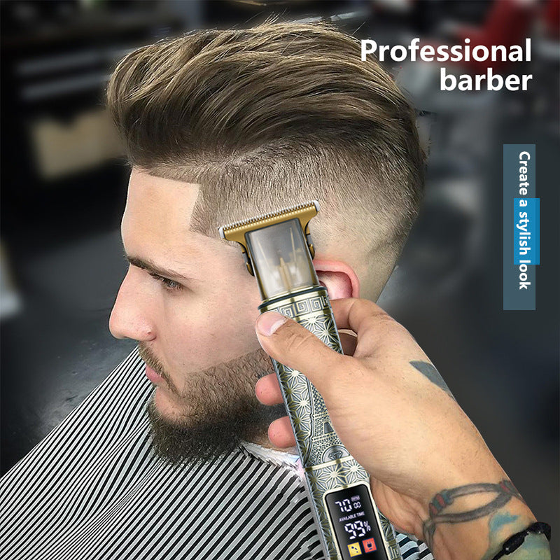 Professional Beard Design Hair Trimmer - Digital Display Cordless With Guards And Usb Charging