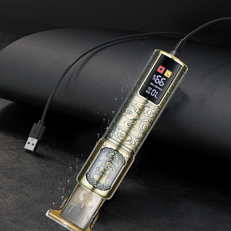 Professional Beard Design Hair Trimmer - Digital Display Cordless With Guards And Usb Charging