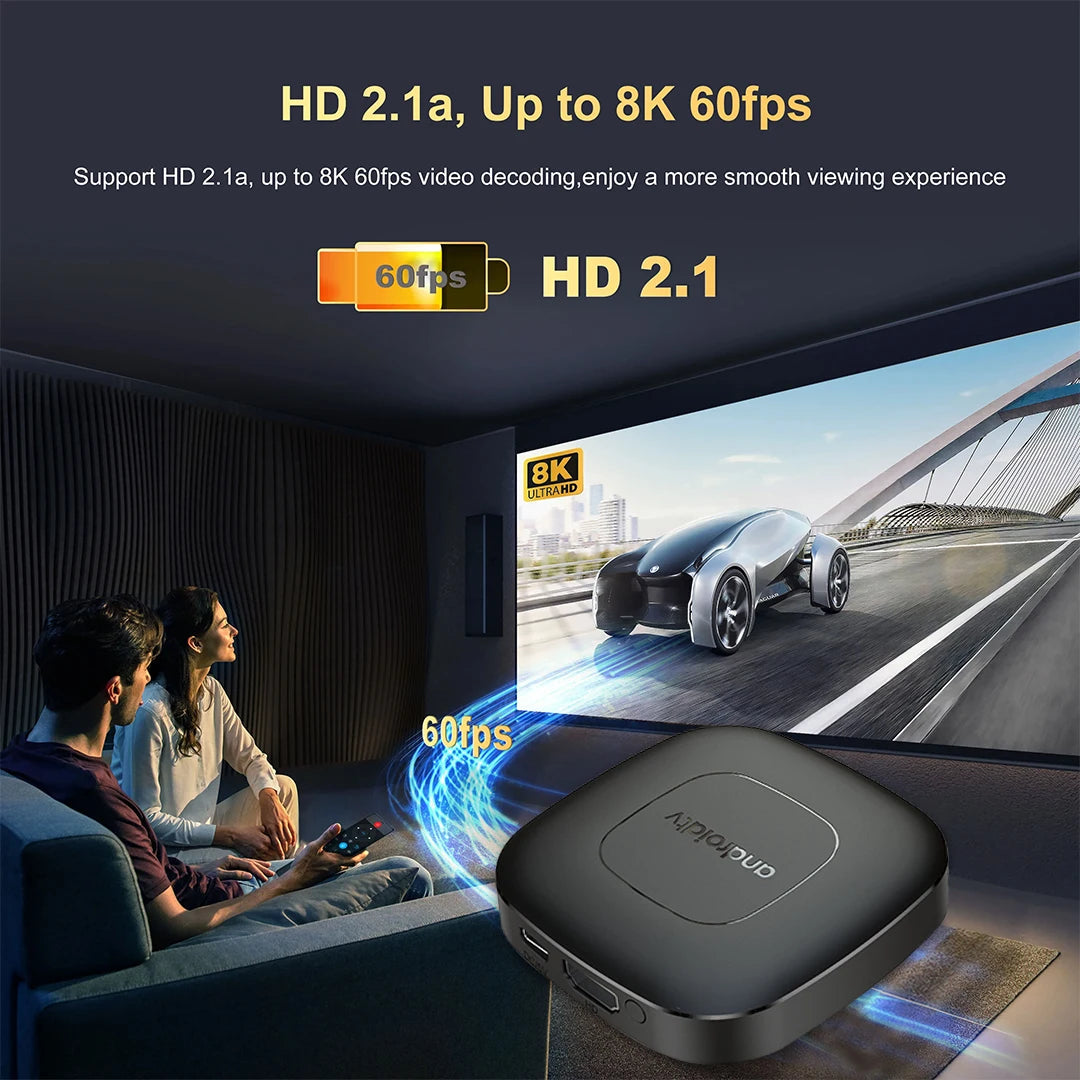 Android Tv Express 8K+ Streaming Box Ultra Hd 13.0 2G+8G With Voice Bluetooth Controller