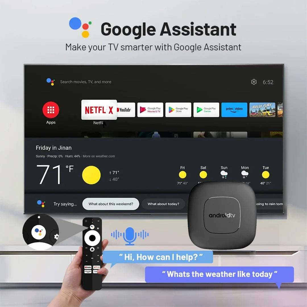 Android Tv Express 8K+ Streaming Box Ultra Hd 13.0 2G+8G With Voice Bluetooth Controller