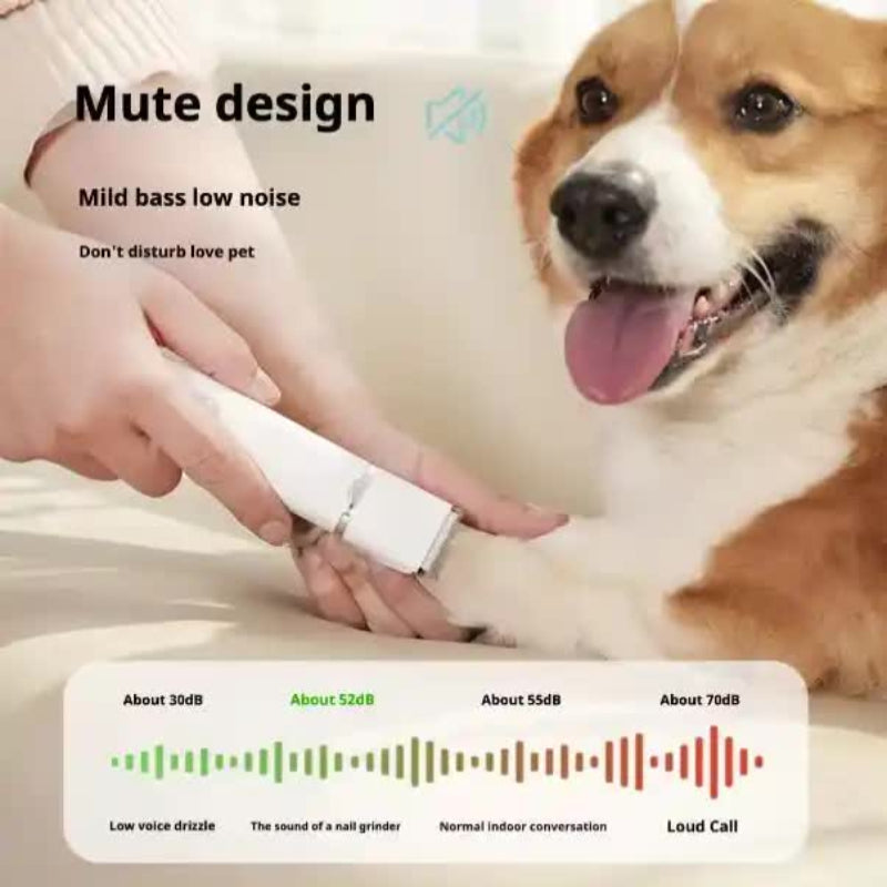 White T70 4 In 1 Pet Grooming Kit Full Body Detail Paw Hair Trimmer And Nail Grinder