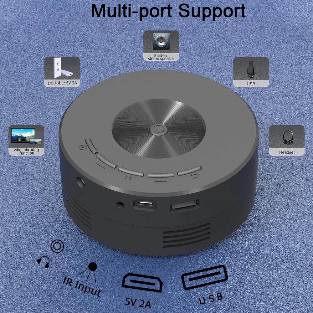 Elosung Mini Projector With Smartphone Screen Sync Usb Hdmi Input