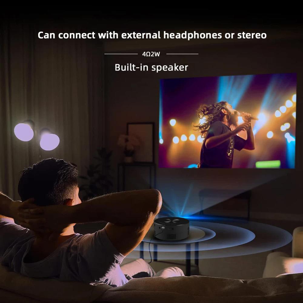 Elosung Mini Projector With Smartphone Screen Sync Usb Hdmi Input