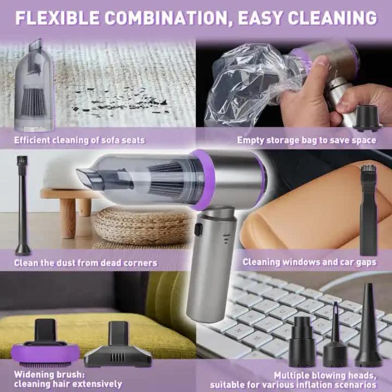 Silver Purple St 6653Plus Cordless Handheld Vacuum Cleaner 16000Pa Suction 2000Mah Battery Type Rechargeable