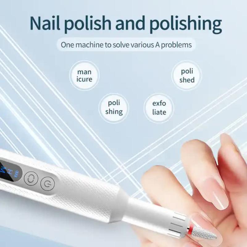 Elosung Black Electric Nail Drill Machine M3 Speed Usb C Rechargeable Manicure & Pedicure Tool With 6 Ceramic Bits