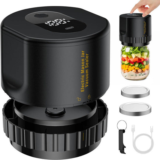 Vacuum Sealer For Mason Jarsregular Model Kz 80 (60 Sec Stop Or Manual Stop) Black Electric Food Preservation Machine Wi
