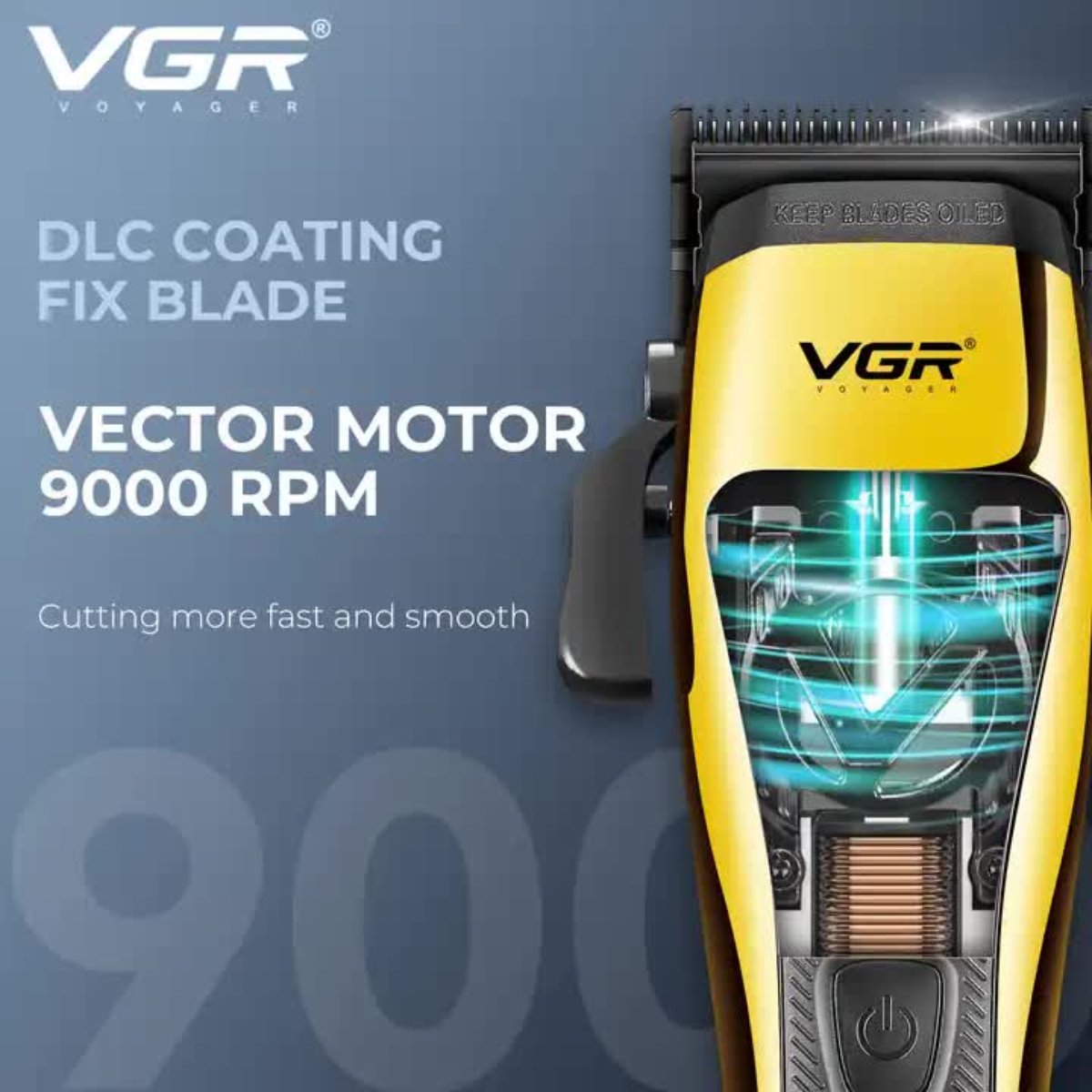 Elosung Professional Hair Clipper Set 9000 Rpm Vector Motor Rechargeable Cordless Grooming Kit With Accessories