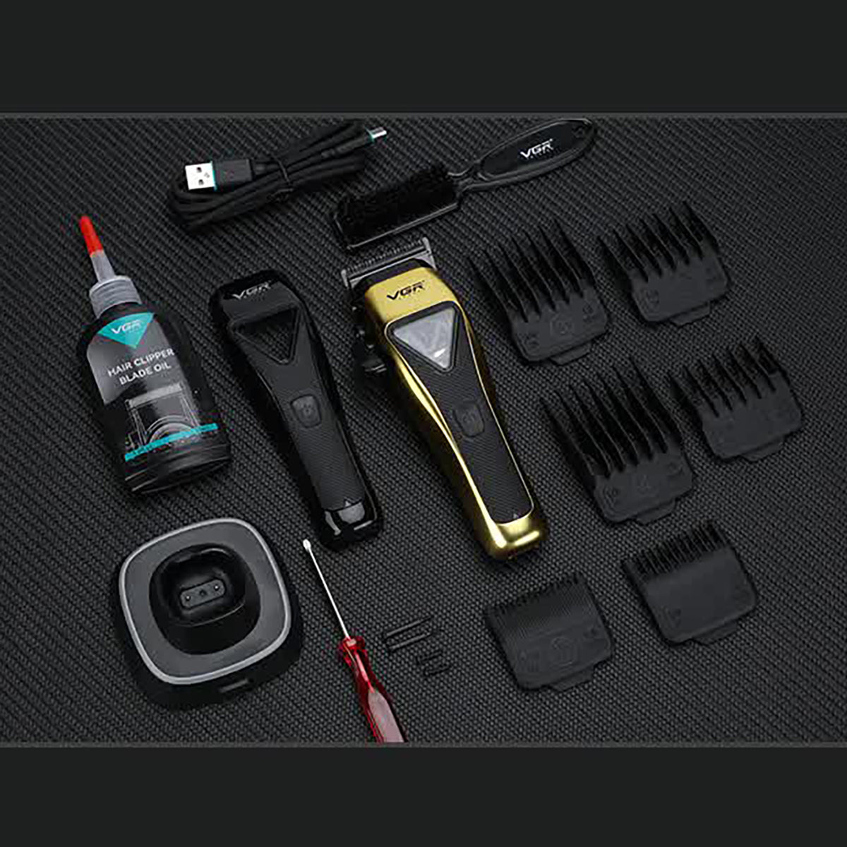 Elosung Professional Hair Clipper Set 9000 Rpm Vector Motor Rechargeable Cordless Grooming Kit With Accessories