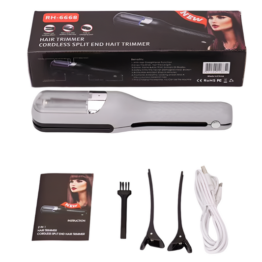 Elosung Silver Mini Automatic Hair Repair Split End Remover Trimmer For Dry Splitting Damaged Brittle Ends Men Women Sty
