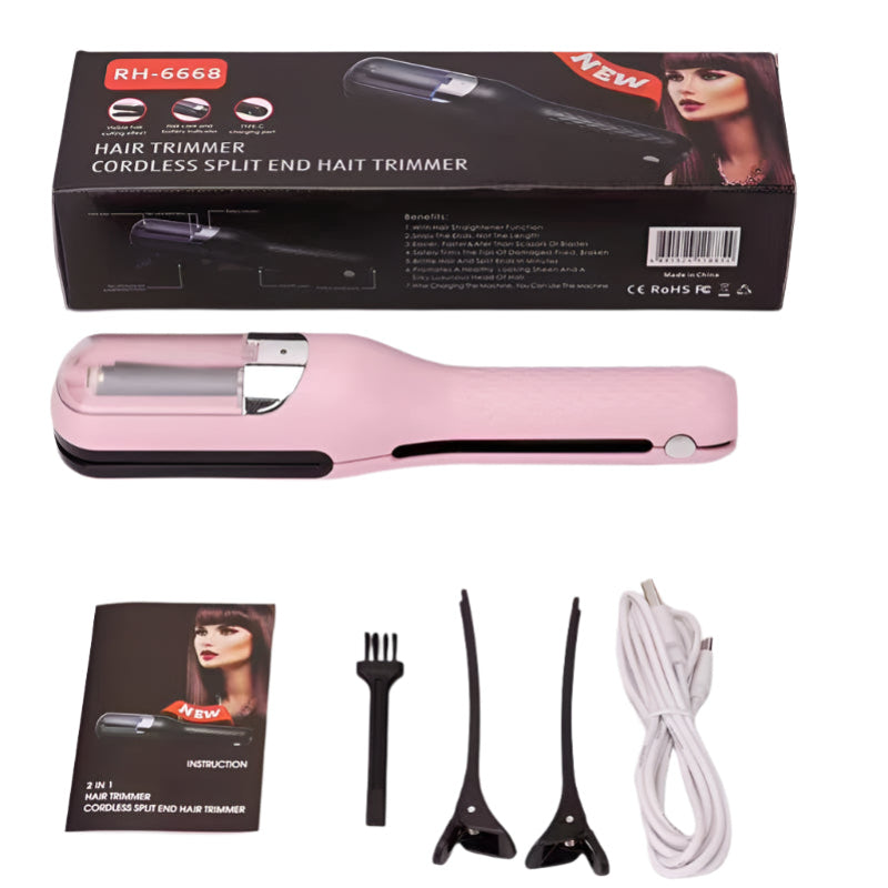 Elosung Pink Mini Automatic Hair Repair Split End Remover Trimmer For Dry Splitting Damaged And Brittle Ends Men Women S