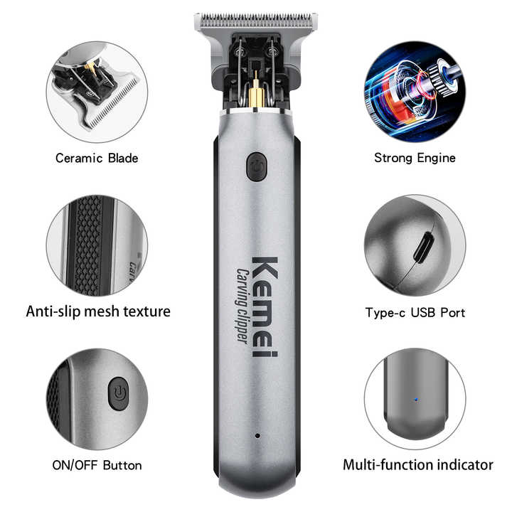 Elosung Km 1757 Professional Hair Clipper Electric Trimmer For Carving Styling & Precision Cuts