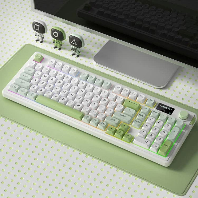 Elosung Green L98 High Performance Triple Mode Keyboard Wired Wireless & Bluetooth Rgb Gaming Office Quiet