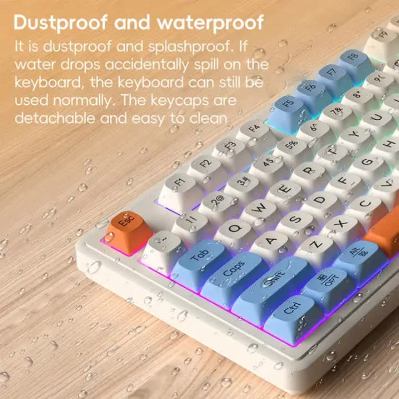 Elosung Green L98 High Performance Triple Mode Keyboard Wired Wireless & Bluetooth Rgb Gaming Office Quiet
