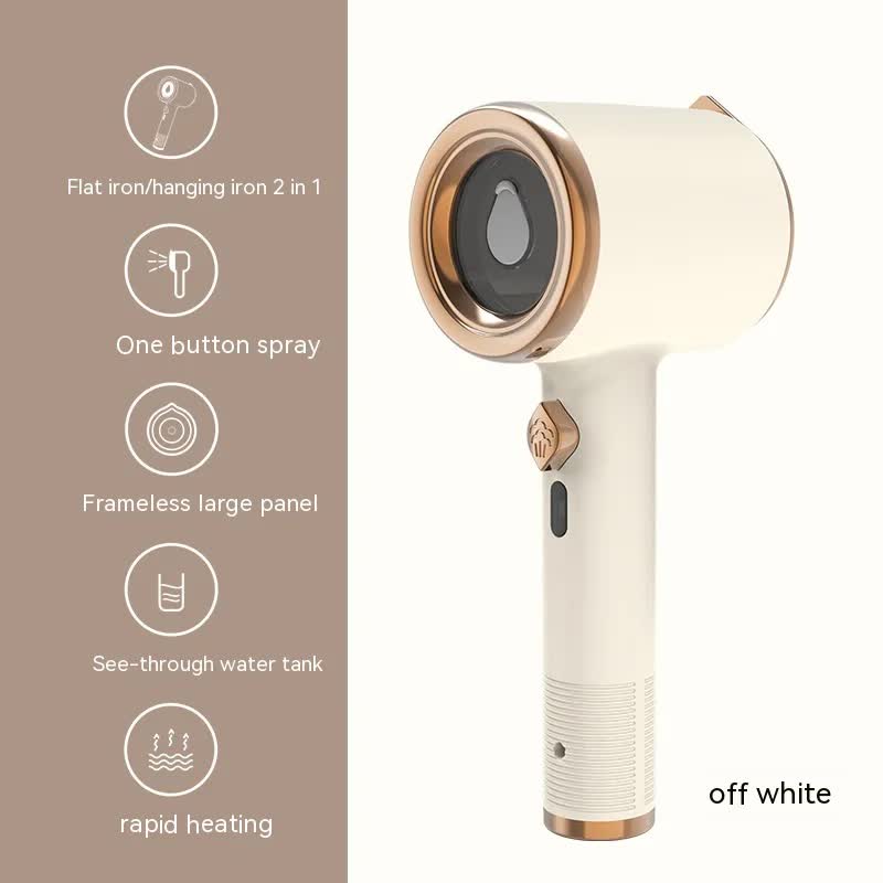 Elosung White Handheld Garment Steamer With Spray Function Portable 2 In 1 Wet And Dry Mini Iron For Clothes Wrinkle Rem
