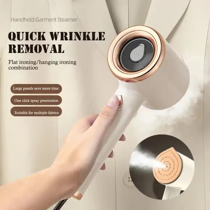 Elosung White Handheld Garment Steamer With Spray Function Portable 2 In 1 Wet And Dry Mini Iron For Clothes Wrinkle Rem
