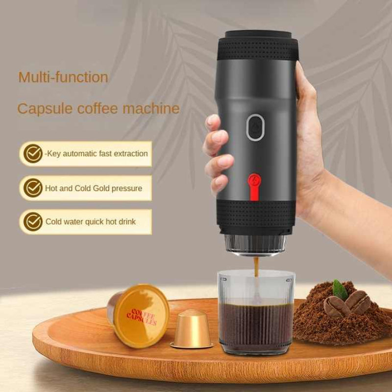 Black Fully Automatic Espresso Coffee Machine Universal 3 In 1 Capsule Powder & Maker