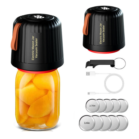 Elosung Standard Edition Electric Mason Jar Vacuum Sealer Kit Automatic Food Preservation System With Wine Stopper & Bag