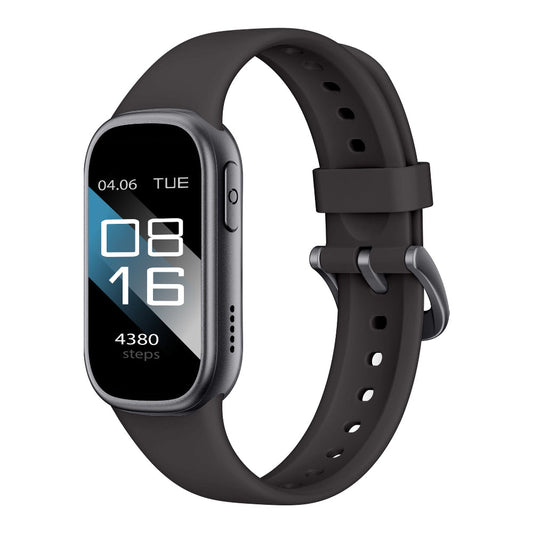 Elosung Black Smart Fitness Tracker With Bluetooth Calling Heart Rate Blood Pressure Oxygen And Sports Modes