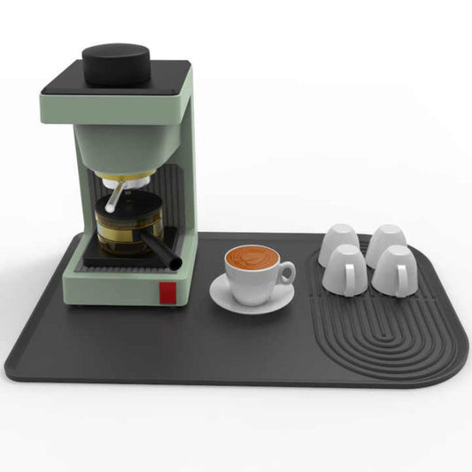 Elosung Grey Silicone Coffee Machine Mat Waterproof Anti Slip And Durable Countertop Protector