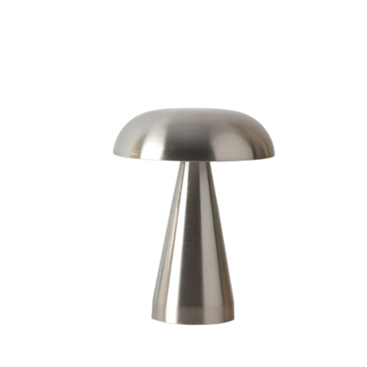 Elosung Silver Modern Mushroom Table Lamp Minimalist Metal Design For Home And Office
