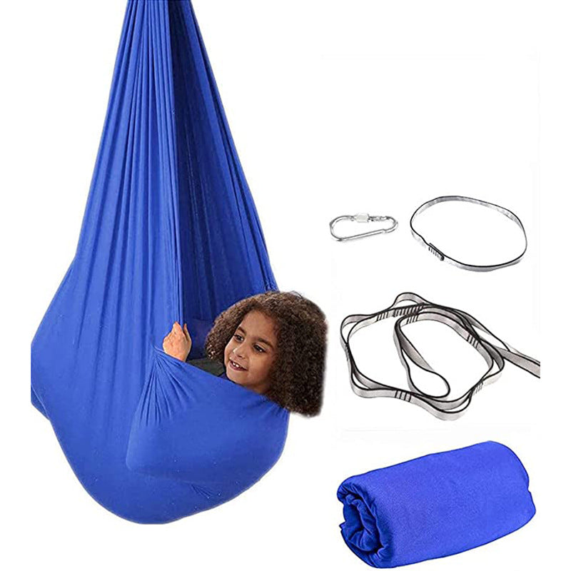 Blue Kids' Outdoor Hanging Swing Pod Chair Comfortable & Durable Hammock For Play