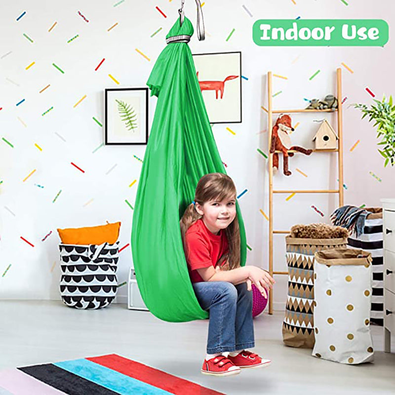 Blue Kids' Outdoor Hanging Swing Pod Chair Comfortable & Durable Hammock For Play