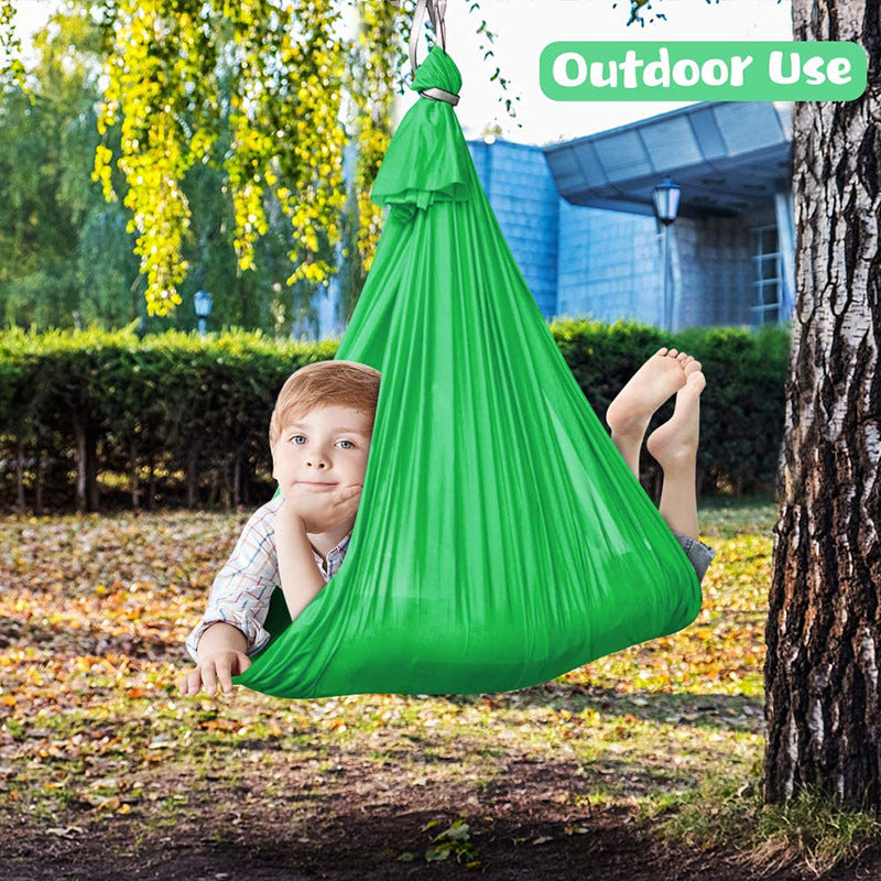 Blue Kids' Outdoor Hanging Swing Pod Chair Comfortable & Durable Hammock For Play