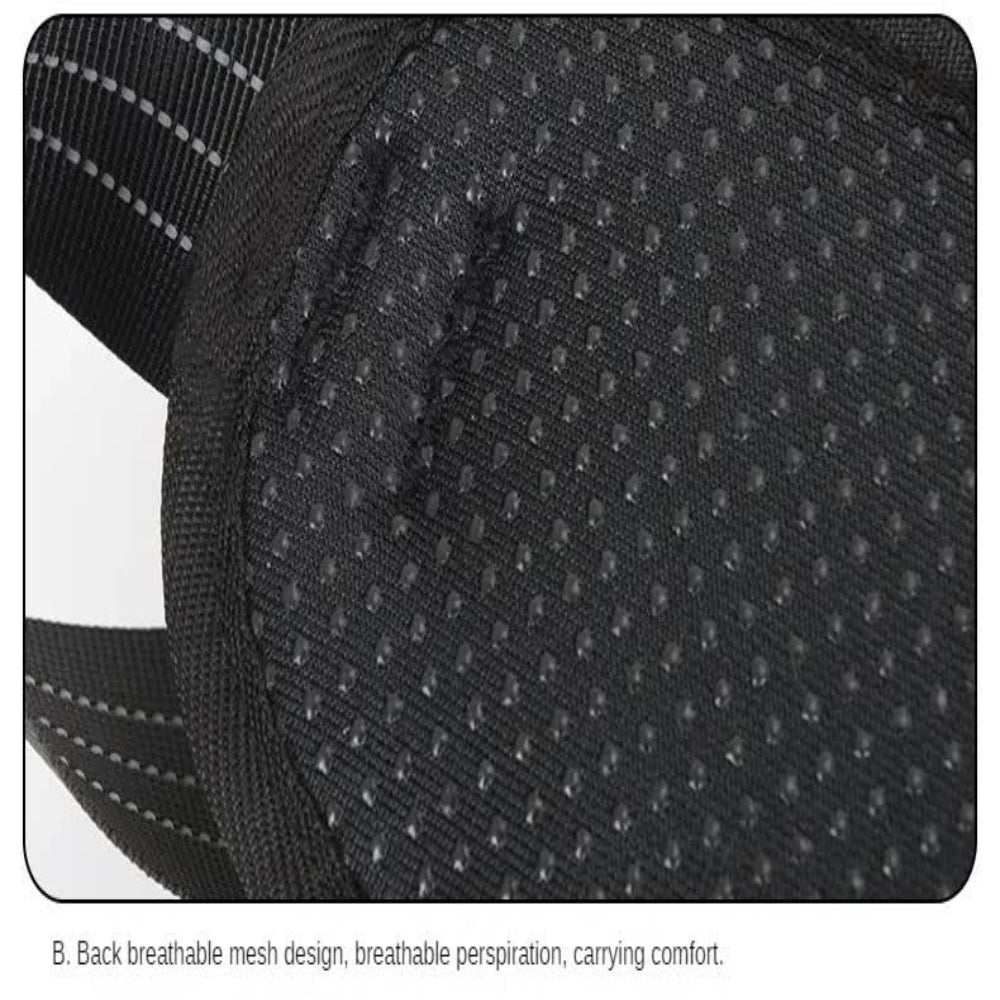 Elosung Black Running Waist Pack With Water Reflective Design And Multiple Storage Pockets For Outdoor Activities