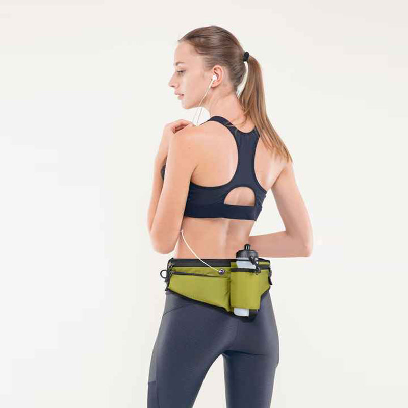 Elosung Dark Blue Running Waist Pack With Water Reflective Design And Multiple Storage Pockets For Outdoor Activities