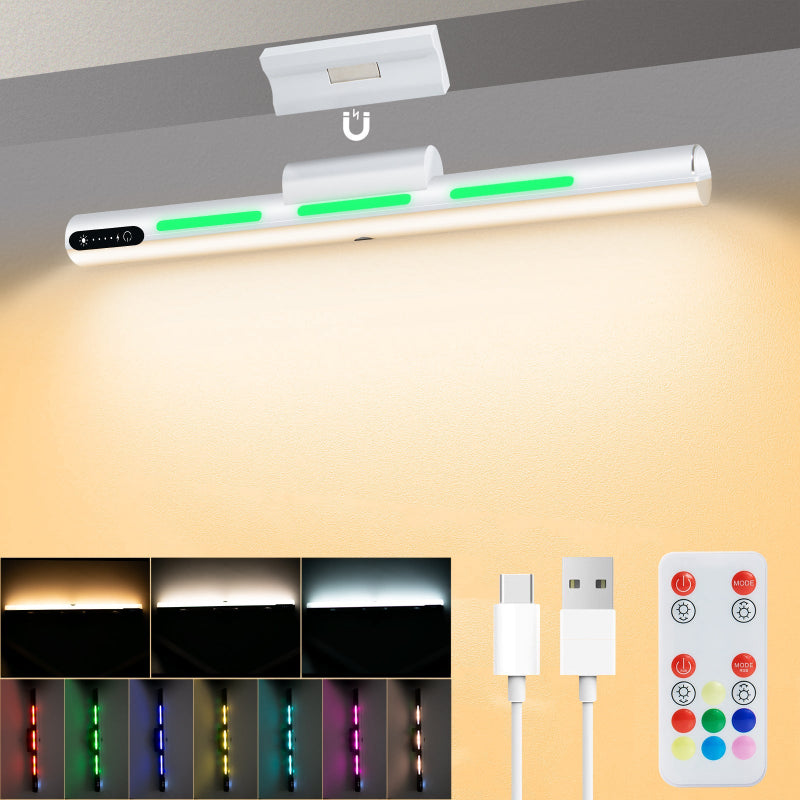 Elosung White Rechargeable Led Desk Light With Rgb And Study Mode