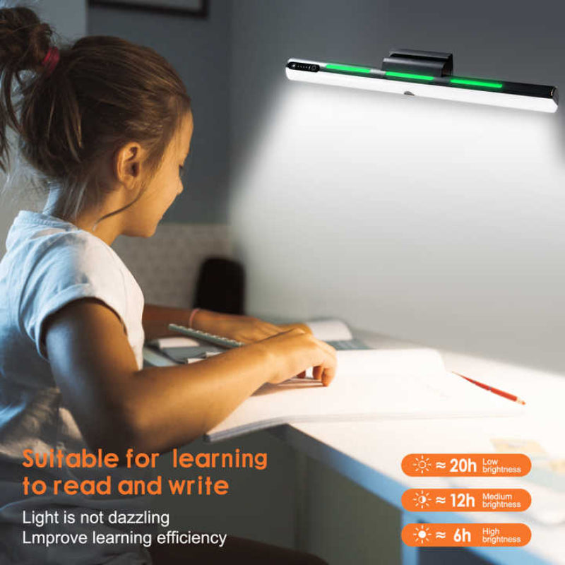 Elosung White Rechargeable Led Desk Light With Rgb And Study Mode
