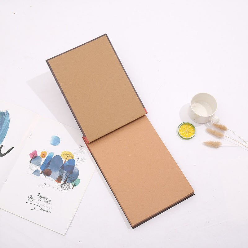 Diy Scrapbook Adventure Album Retro Kraft Paper Photo Book With String Binding