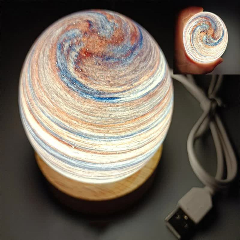Evening Glow Led Planet Night Light With Base Usb Rechargeable Ambiance