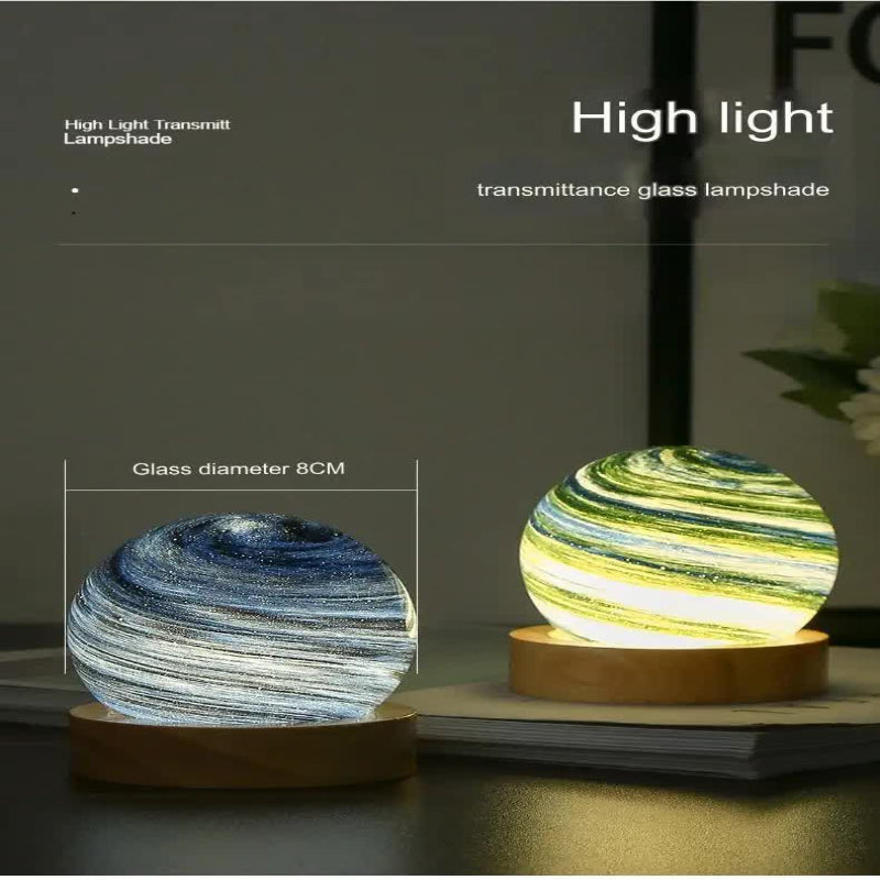 Evening Glow Led Planet Night Light With Base Usb Rechargeable Ambiance