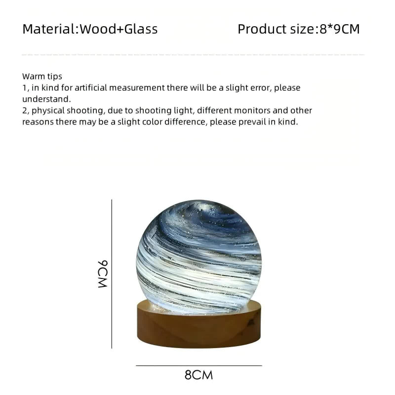 Evening Glow Led Planet Night Light With Base Usb Rechargeable Ambiance