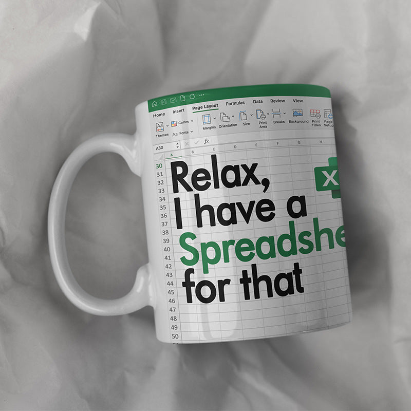 Funny Excel Spreadsheet Mug Perfect For Office & Enthusiasts