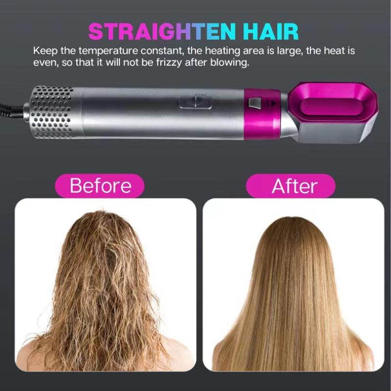 Elosung Purple 5 In 1 Hot Air Blow Dryer Brush Automatic Curling Iron Straightener & Volumizing Multi Function Hair Styl
