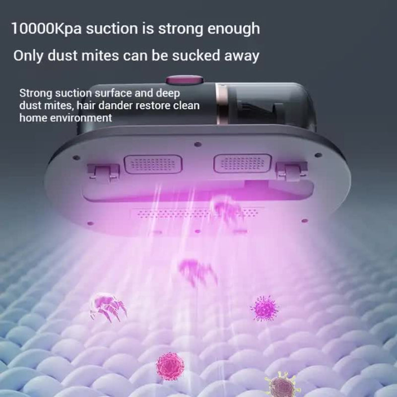 Elosung Purple Portable Uv Mattress Cleaner Handheld Wireless Dust Mite Vacuum Home Sterilizer For Bed Fabric & Upholste