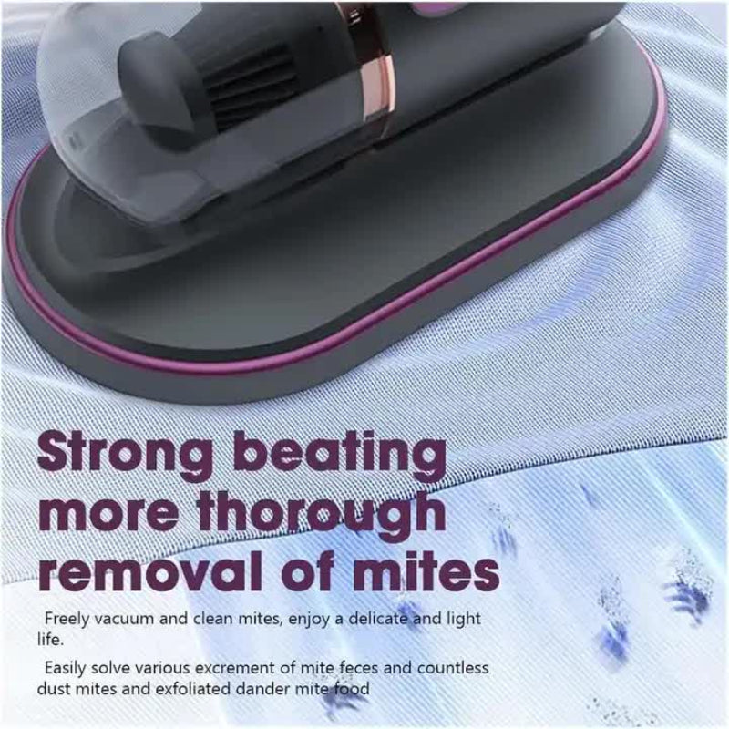 Elosung Purple Portable Uv Mattress Cleaner Handheld Wireless Dust Mite Vacuum Home Sterilizer For Bed Fabric & Upholste