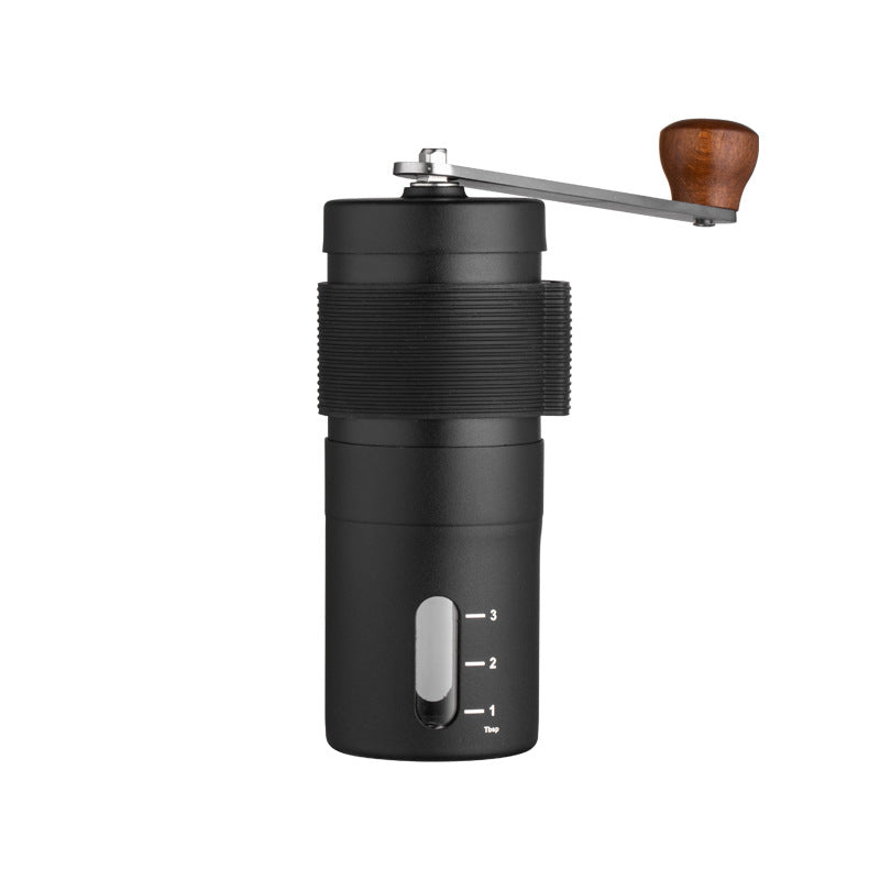 Black Stainless Steel Coffee Grinder Manual Hand Cranked Mill Heavy Duty Burr For Fresh Beans