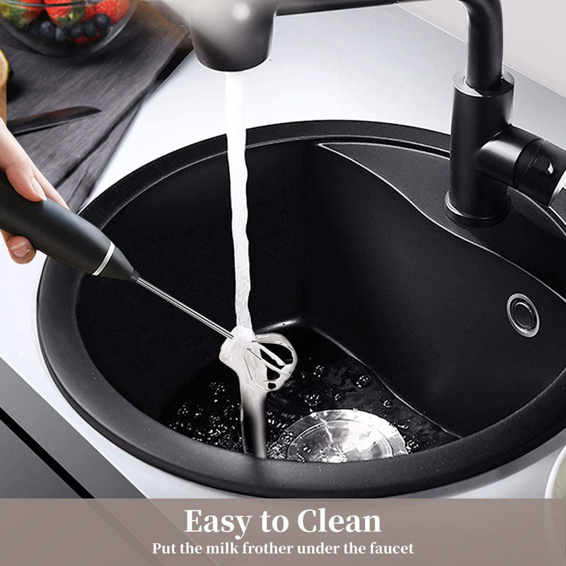Elosung White 304 Stainless Steel Handheld Electric Milk Frother Egg Beater Paint Mixer And Powder Whisk