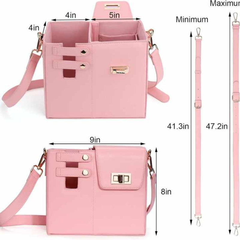 Elosung Pink Portable Beverage Bottle Cup Holder Bag | Trendy Crossbody Design For Daily Commuteino Water Cupi