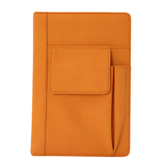 1 Sets of Elosung 1 Sets Of Orange A5 Multi Functional Pu Leather Notebook With Pockets Office Planner And Journal