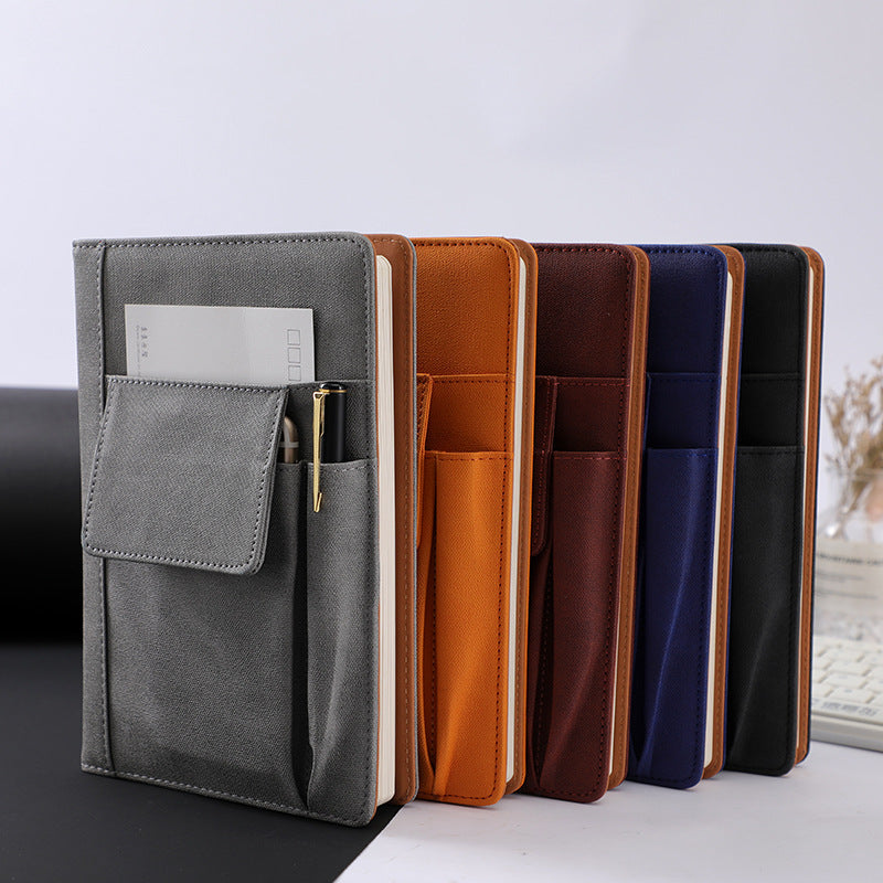 1 Sets of Elosung 1 Sets Of Orange A5 Multi Functional Pu Leather Notebook With Pockets Office Planner And Journal