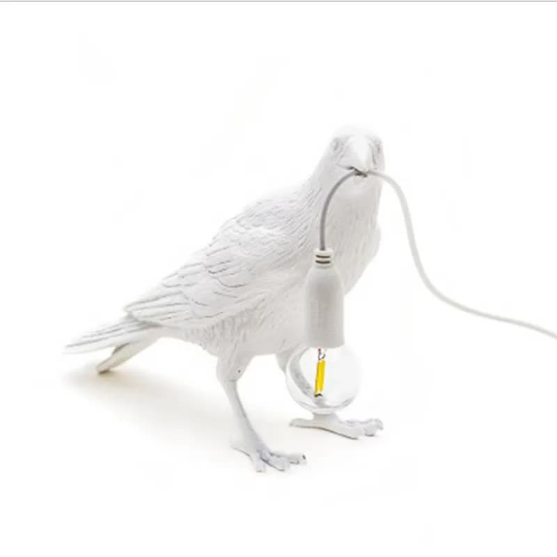 Black Bird Right Wall Lamp Nordic Resin Creative Animal Bedside Decorative Usb Night Light Stylish Perched For Bedroom A